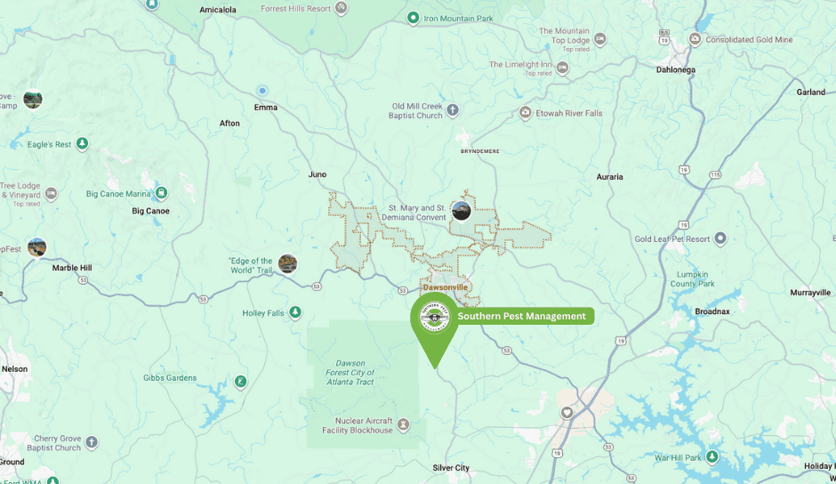Southern Pest Management Map Location | Southern Pest Management